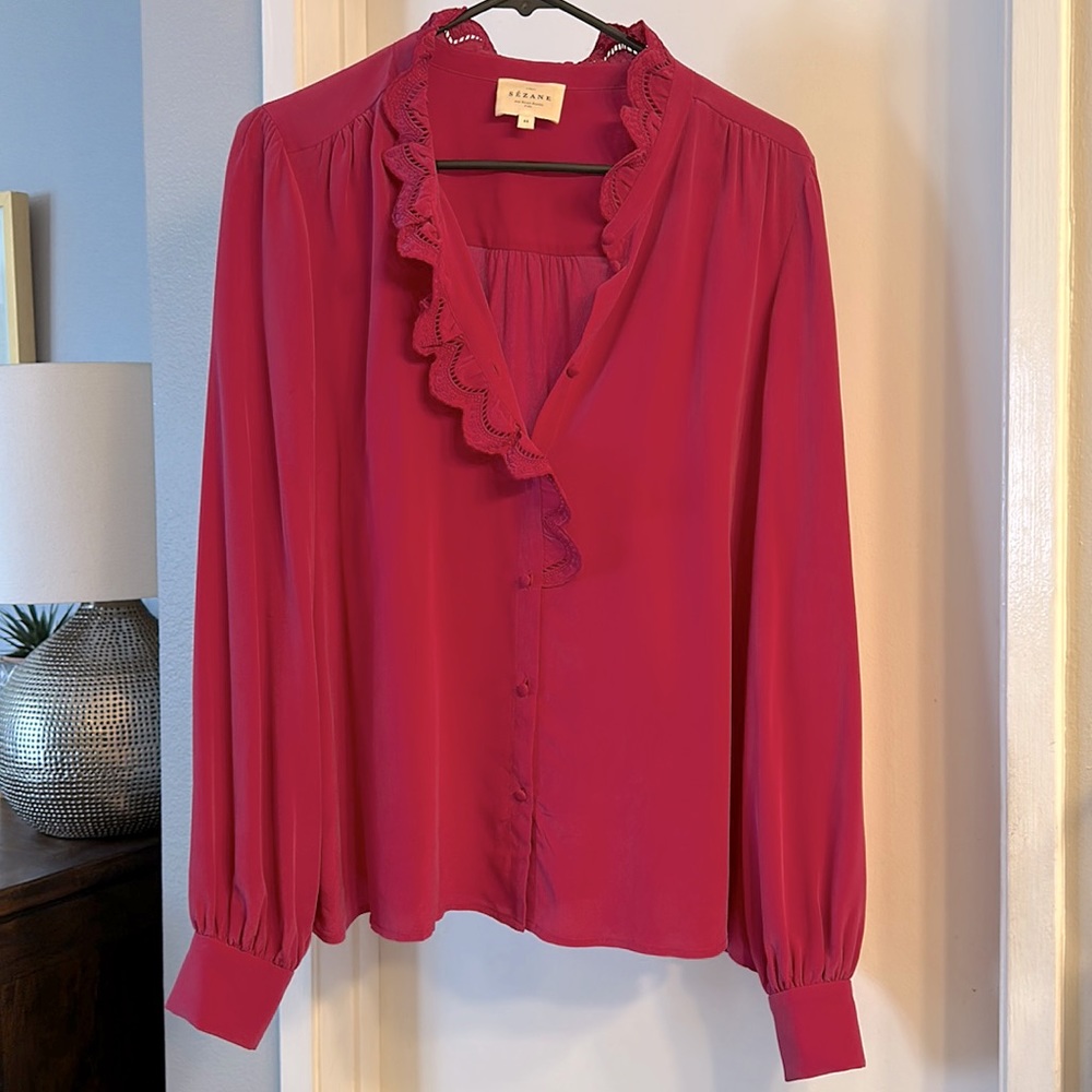 SEZANE CHLO BLOUSE - FUCHSIA PINK - SZ US 12